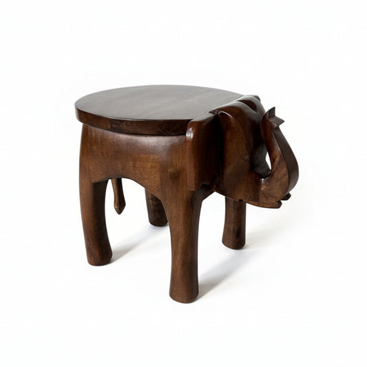 Gajadhar Elephant Carved Stool image 0
