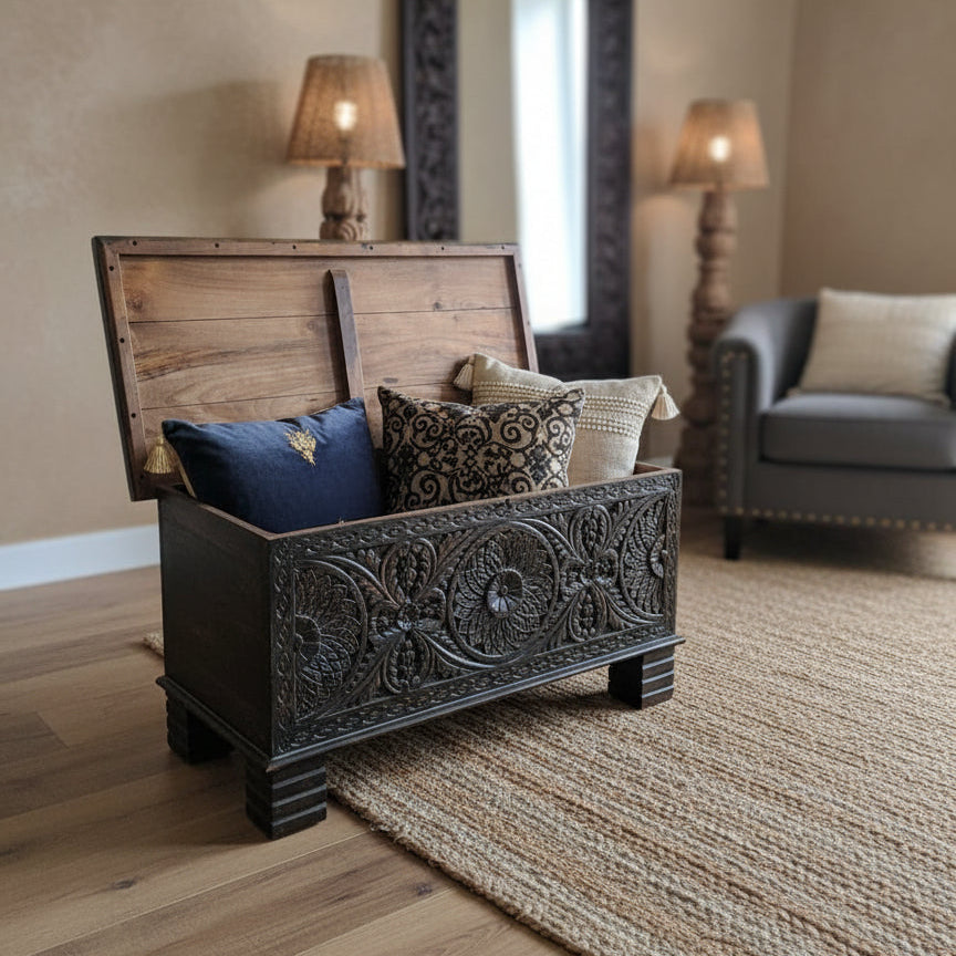 Virasat Carved Storage Box image 3