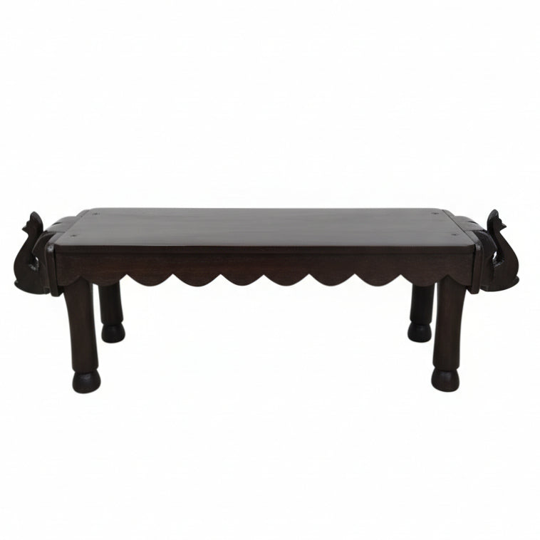 Vahana Carved Wooden Bench