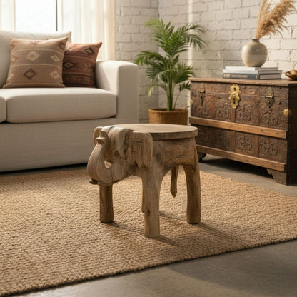 Gajadhar Elephant Carved Stool image 3