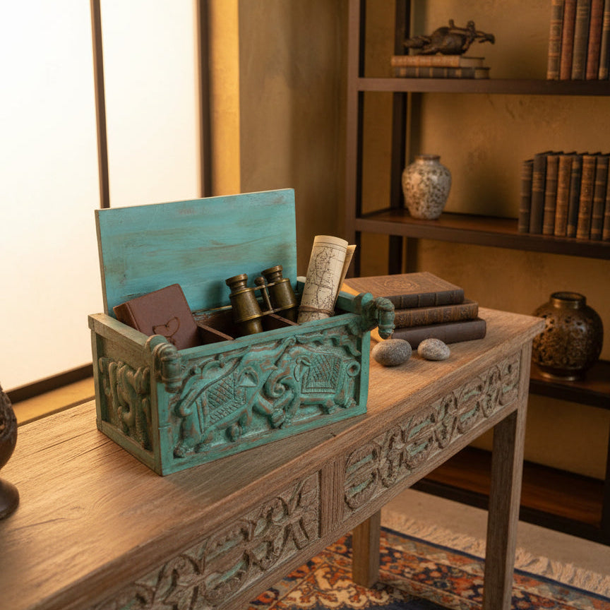 Panchtantra Carved Vanity Box image 2