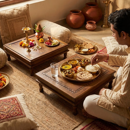 Bajot Chowki Floor Pedestal - Tribal Handicrafts