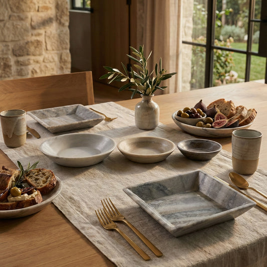 Chandrika Marble Plates - Tribal Handicrafts