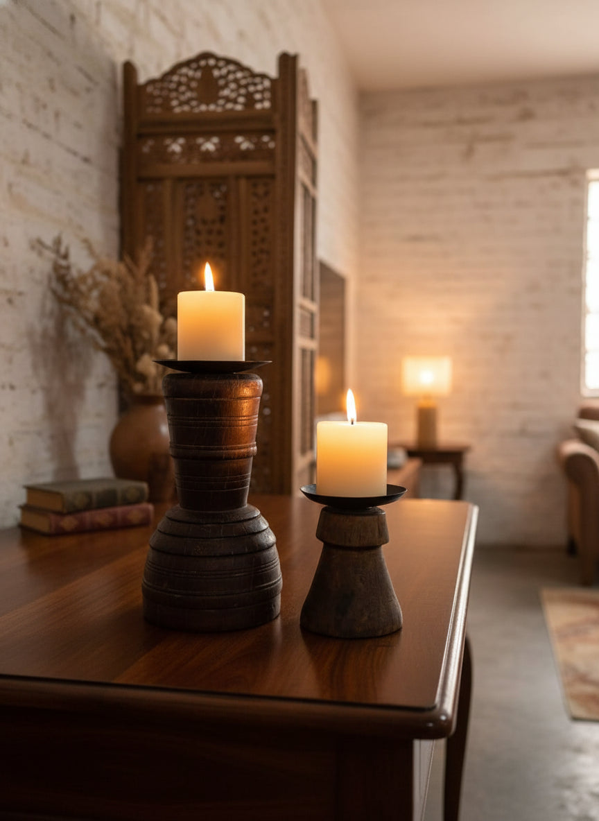 Moksha Candle Stands (Set of 2) image 2