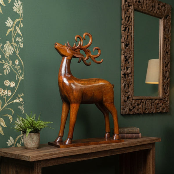 Mriga Wooden Deer Sculpture image 1