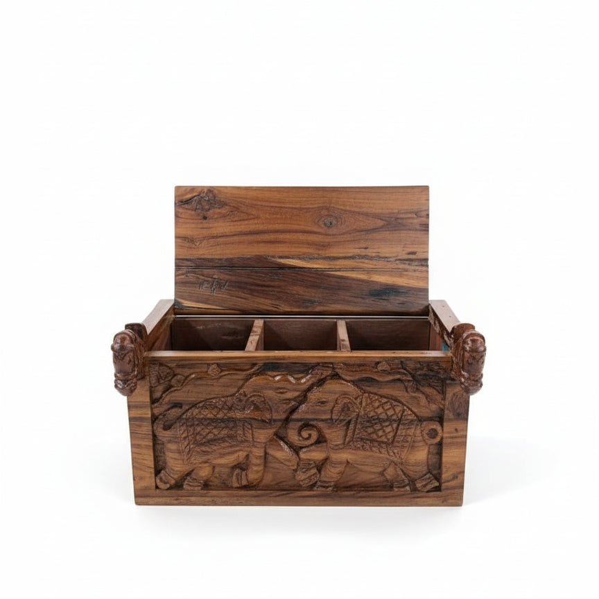 Panchtantra Carved Vanity Box image 5