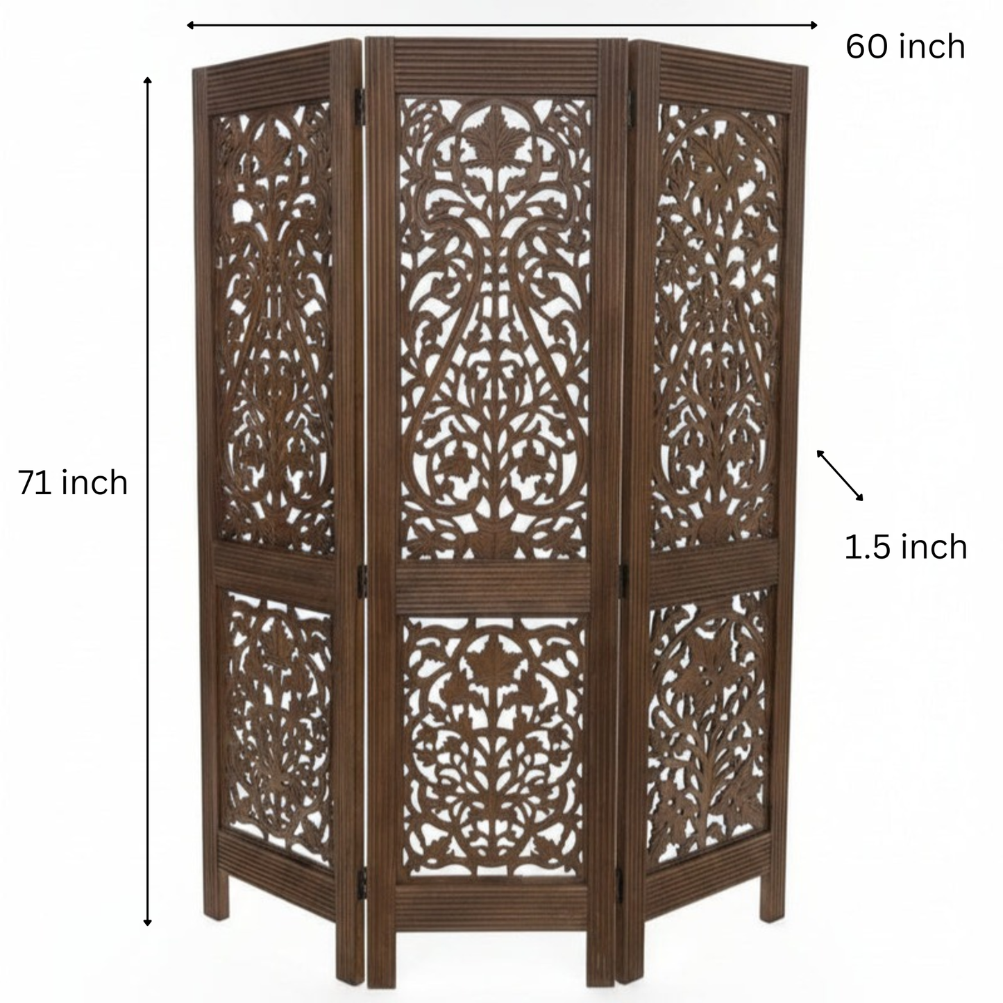 Handcrafted Jaali Heritage Room Divider with intricate carved panels for elegant space separation