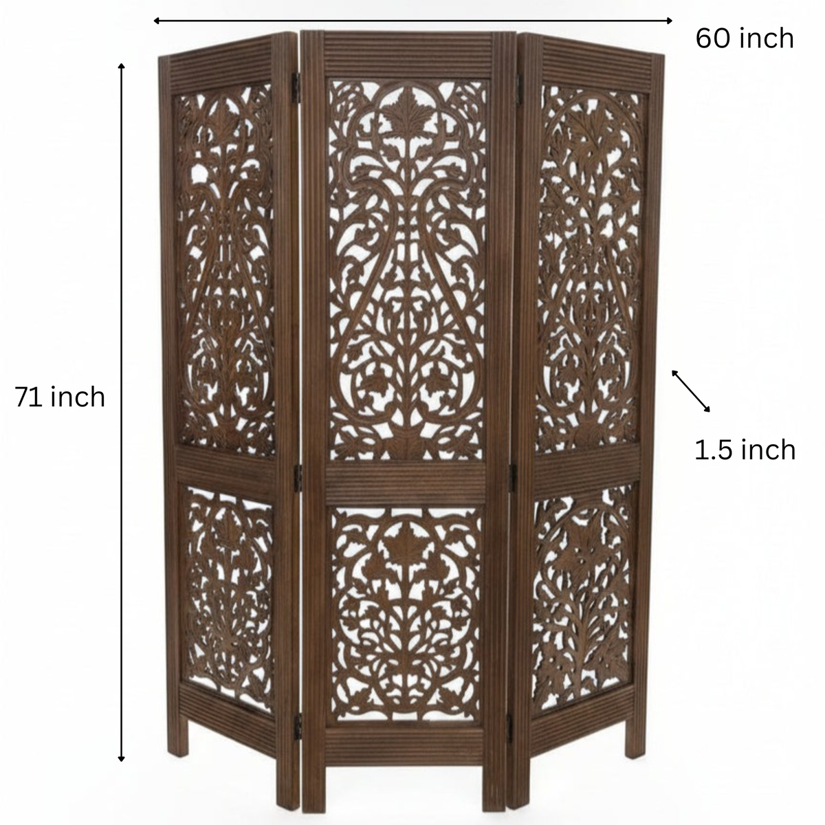 Handcrafted Jaali Heritage Room Divider with intricate carved panels for elegant space separation