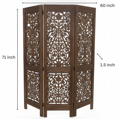 Handcrafted Jaali Heritage Room Divider with intricate carved panels for elegant space separation