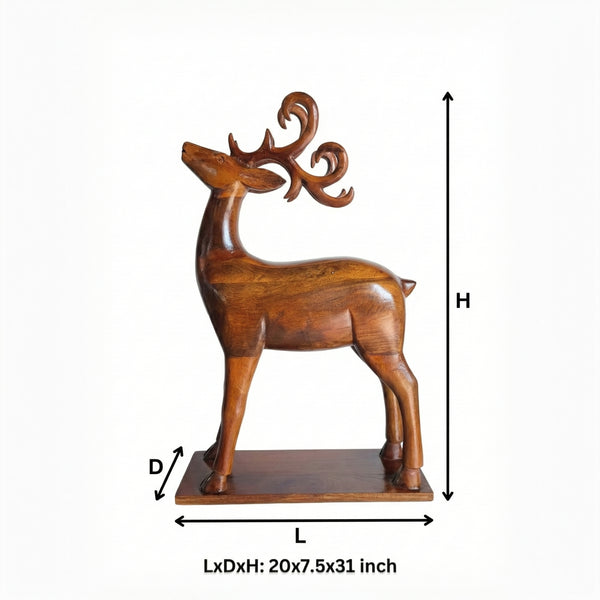 Mriga Wooden Deer Sculpture image 2