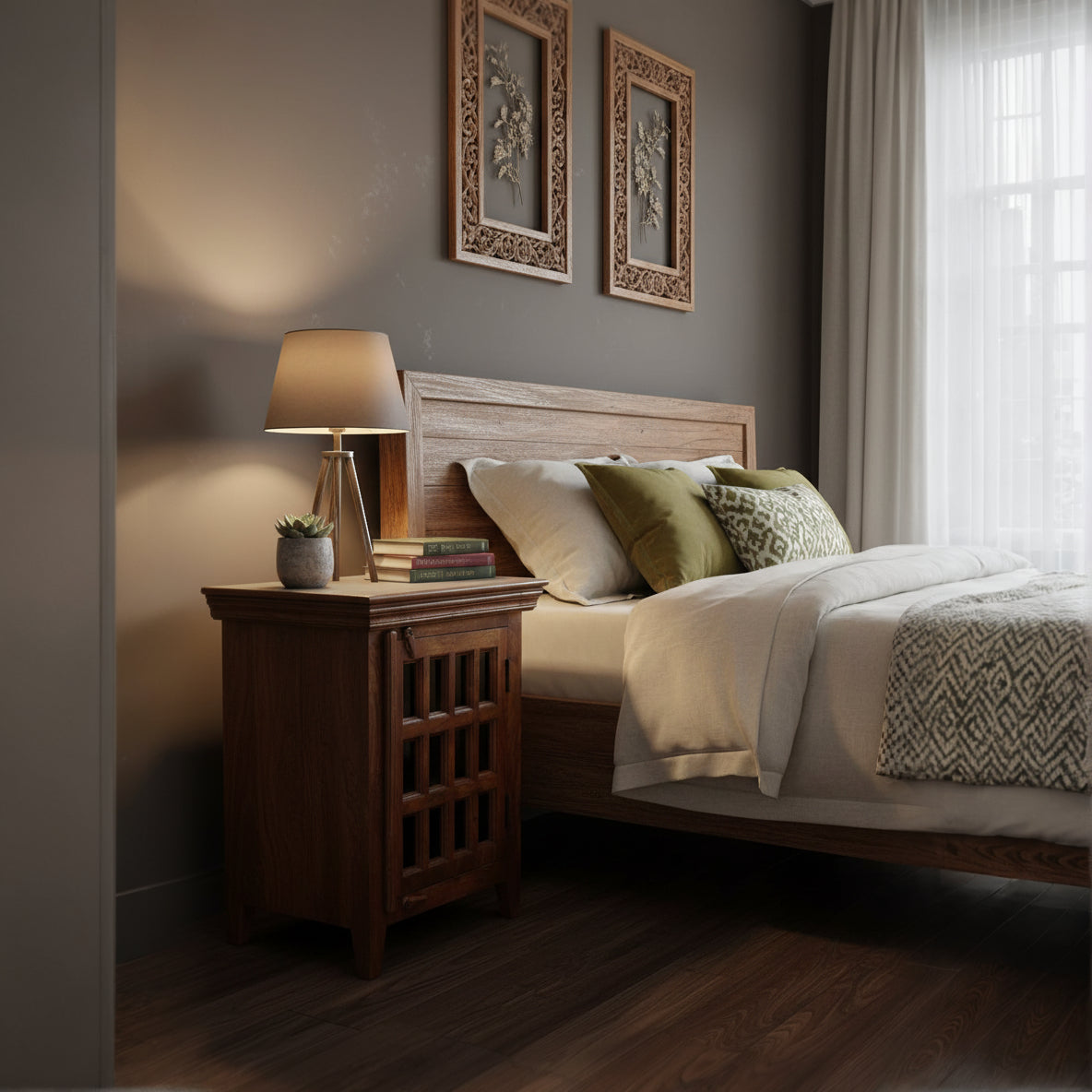 Rojo Mirra Bedside - Tribal Handicrafts